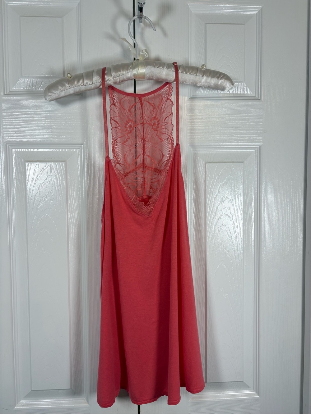 Gilligan & O'Malley Coral Lace-Back Camisole Feminine Romantic Coquette